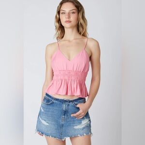 NWT Cotton Candy LA Pink Peplum Low Back Tank Top